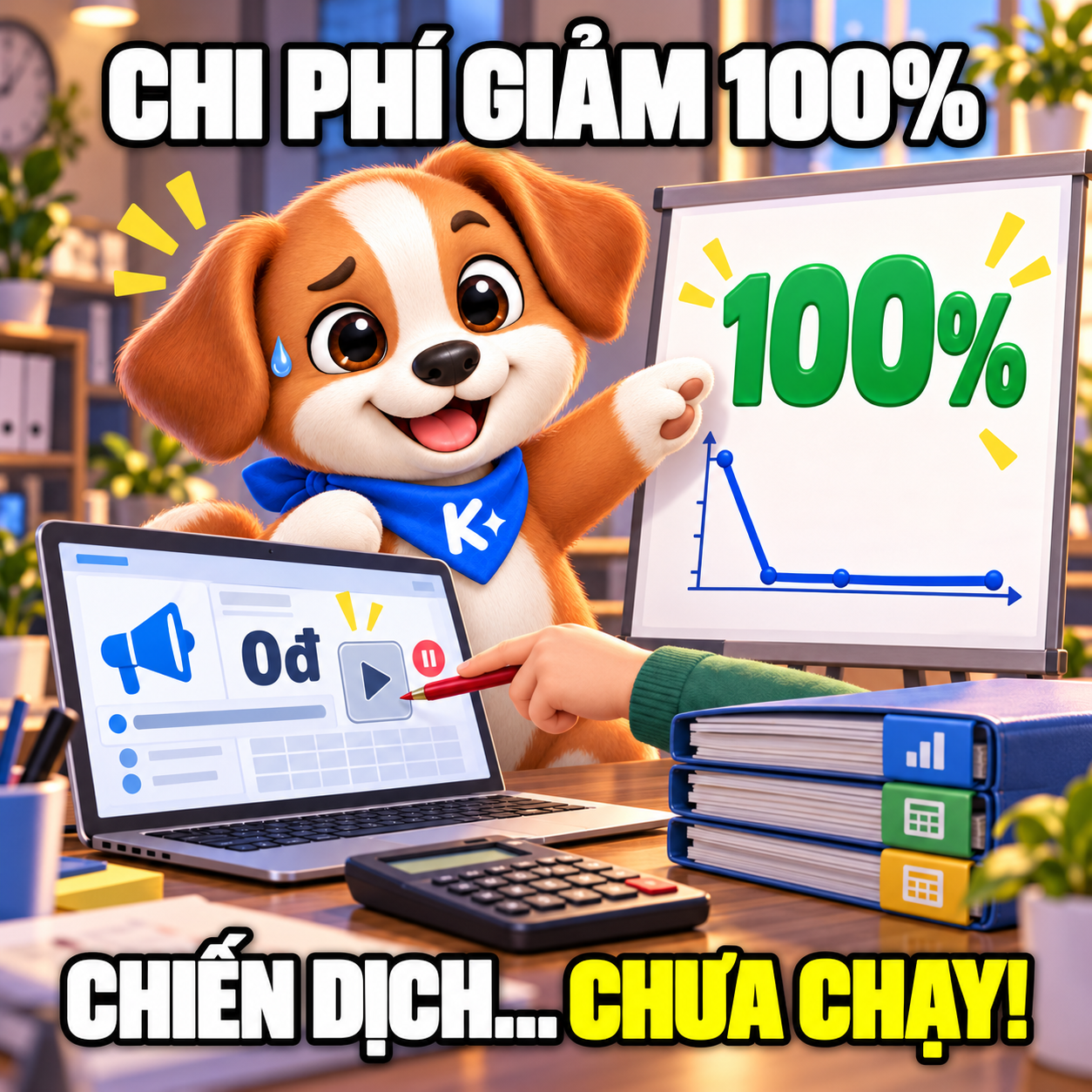 Kito khoe chi phí quảng cáo bằng 0, nhưng nút bắt đầu chiến dịch trên màn hình vẫn chưa được bấm.