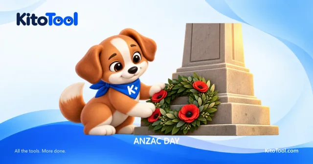 Kito places a wreath with red poppies at the foot of a stone memorial.