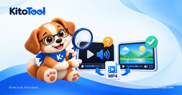 Kito so màn hình video đen có biểu tượng tiếng với màn hình phát phong cảnh bình thường.