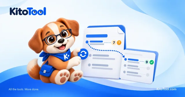 Kito nối một tiêu đề tới dòng mục lục tương ứng, cạnh số trang cũ 7 và số mới 9.